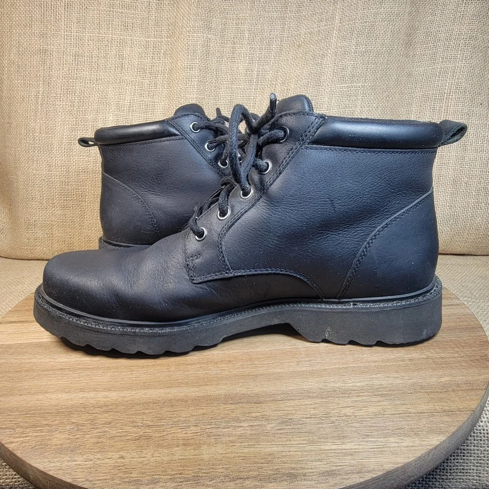 Rockport Hydro Shield Waterproof Chukka Boots Black Leather Lug Sole Men's 8.5 M